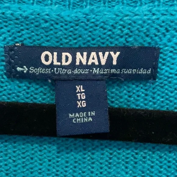 Old Navy Blue  & Lavender V-Neck Sweater Lightweight Knit, xl - Picture 3 of 15